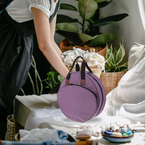 Sewing Storage Bag Wollorganizer Handtasche Lila 2