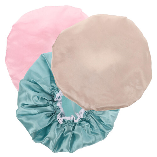 3Stk Doppelte Schicht Duschhaube Haartuch Mattiert Oder Miss 2