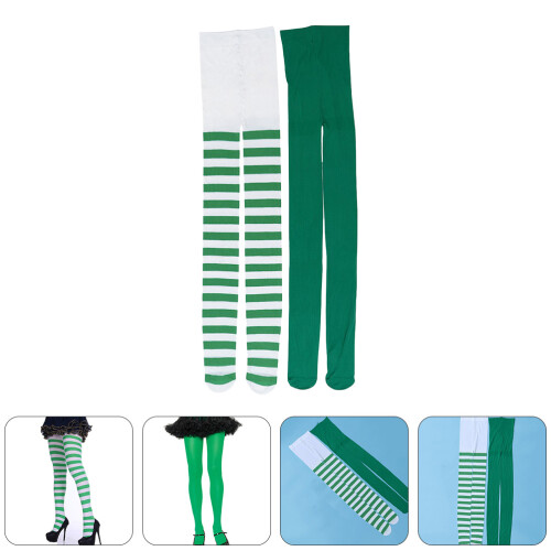 2Stk Day Strümpfe Mit St. Patrick's Oberschenkelsocken Grün 2
