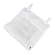 Großer Badespielzeug-Organizer aus Mesh für Babys, Polyester, Weiß, mit Druckknopf und Reißverschluss