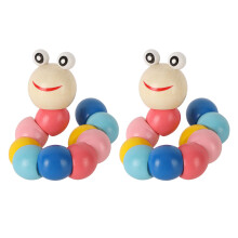 2 Stück Helle Farbige Holz-Dreh- und Krabbelspielzeug für Babys und Kinder