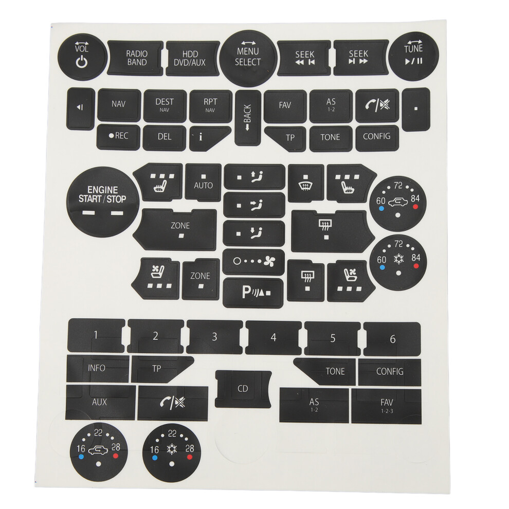 Waterproof Button Repair Decals For Saab 9-5Ng 9-4X - Easy Install 7641353690468