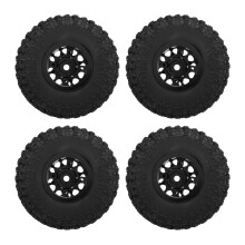 4 pcs RC Aluminum Alloy Wheels and Tires for TRX4M 1/18 Car Black