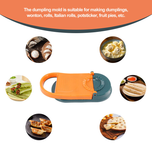 2 in 1 Manual Dumpling Maker Kitchen Tool ABS Orange Multifunctional Mold 2