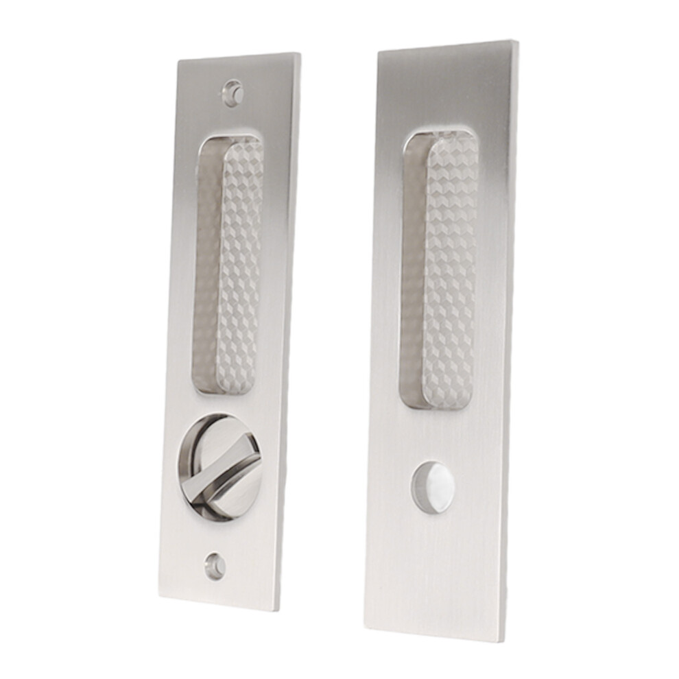 Sliding Door Mortise Lock Zinc Alloy Brushed Nickel 16X4.5x1.5cm 7891353692355
