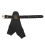 Protective Two-Finger Archery Glove with Adjustable Strap - Black PU Leather 2