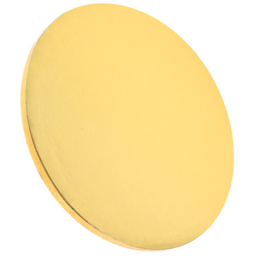 Dekoratives Kuchenbrett Rund Mit Goldenem Wellpapier 1
