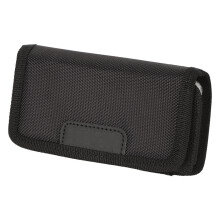 Nylon-Handy-Gürtel-Tasche für 4,7–6,1 Zoll Telefone, Schwarz, mit Clip