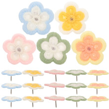 1 Set Blumen-Daumenheftklammern Stoff Kartenmarkierung