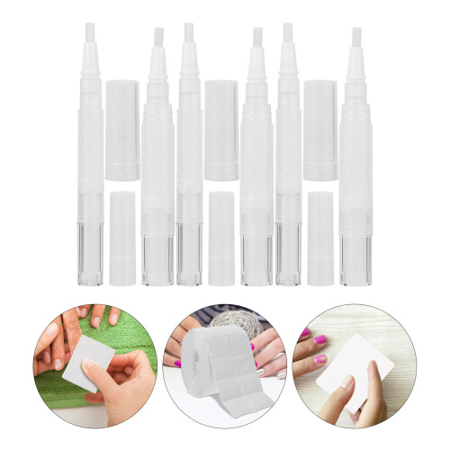 6St Leere Durchsichtige Nagelöl Stifte Refillbar 2