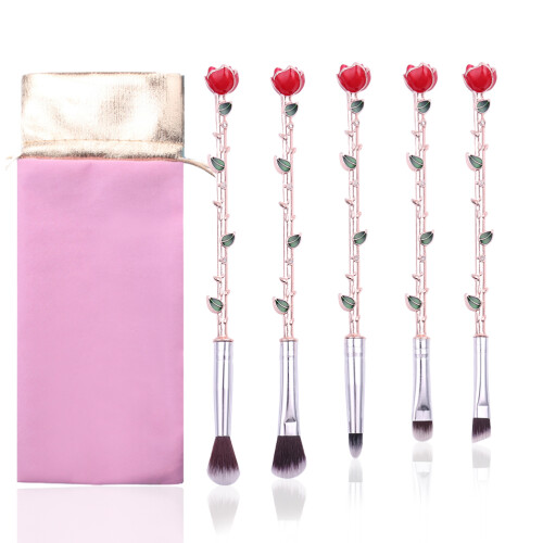 5Stk Set Kosmetikpinsel Make-up- Rose 2