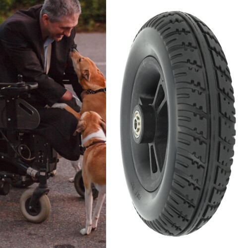 Wheelchair Wheel 7 Inch Non Slip Solid PU Replacement High Bearing Capacity