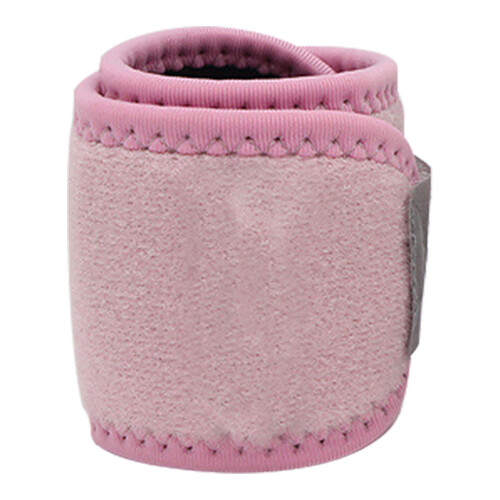 Breathable Pink Nylon Wrist Brace with Hook & Loop Compression Strap
