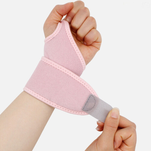 Breathable Pink Nylon Wrist Brace with Hook & Loop Compression Strap 2