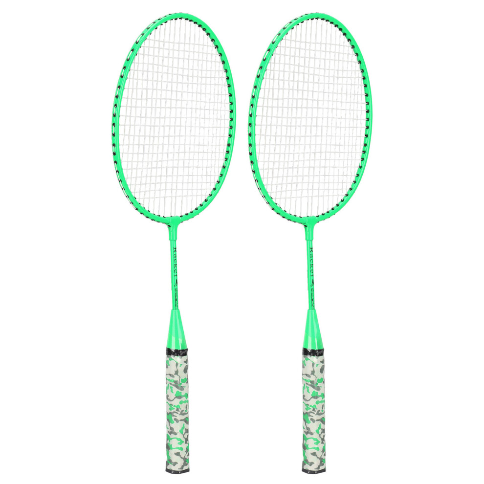 Fluorescent Green Badminton Racket with 2 Balls, 53x20cm Kids & Adults Funny Training Toy-image-OPC-PM25HXS-NEW