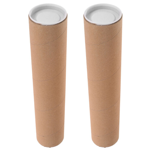 2 Kraft Verzendbuizen Met Doppen Voor Posters