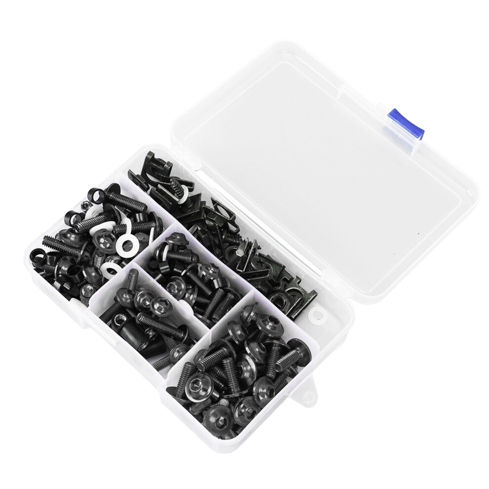 Vibrant 177Pcs M5 M6 Motorcycle Windscreen Screw Kit For Gsxr600 Gsxr750 Black 6951353698281