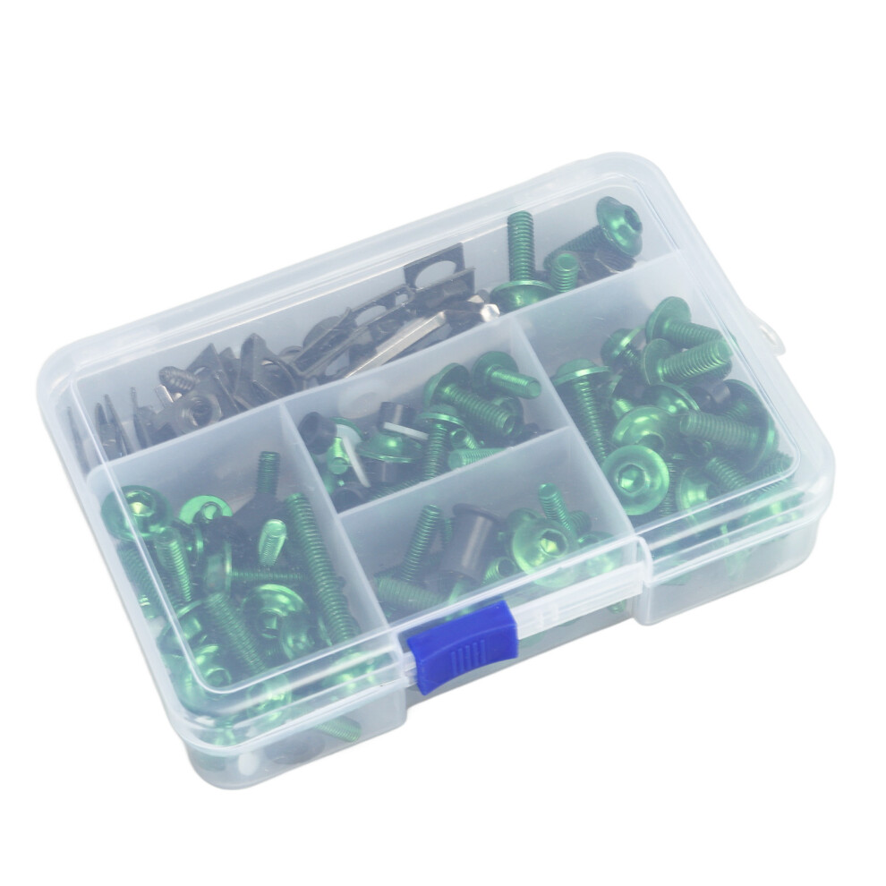 Colorful 177Pcs M5 M6 Motorcycle Fairing Bolt Kit For Gsxr600 Gsxr750 Green 8441353698278