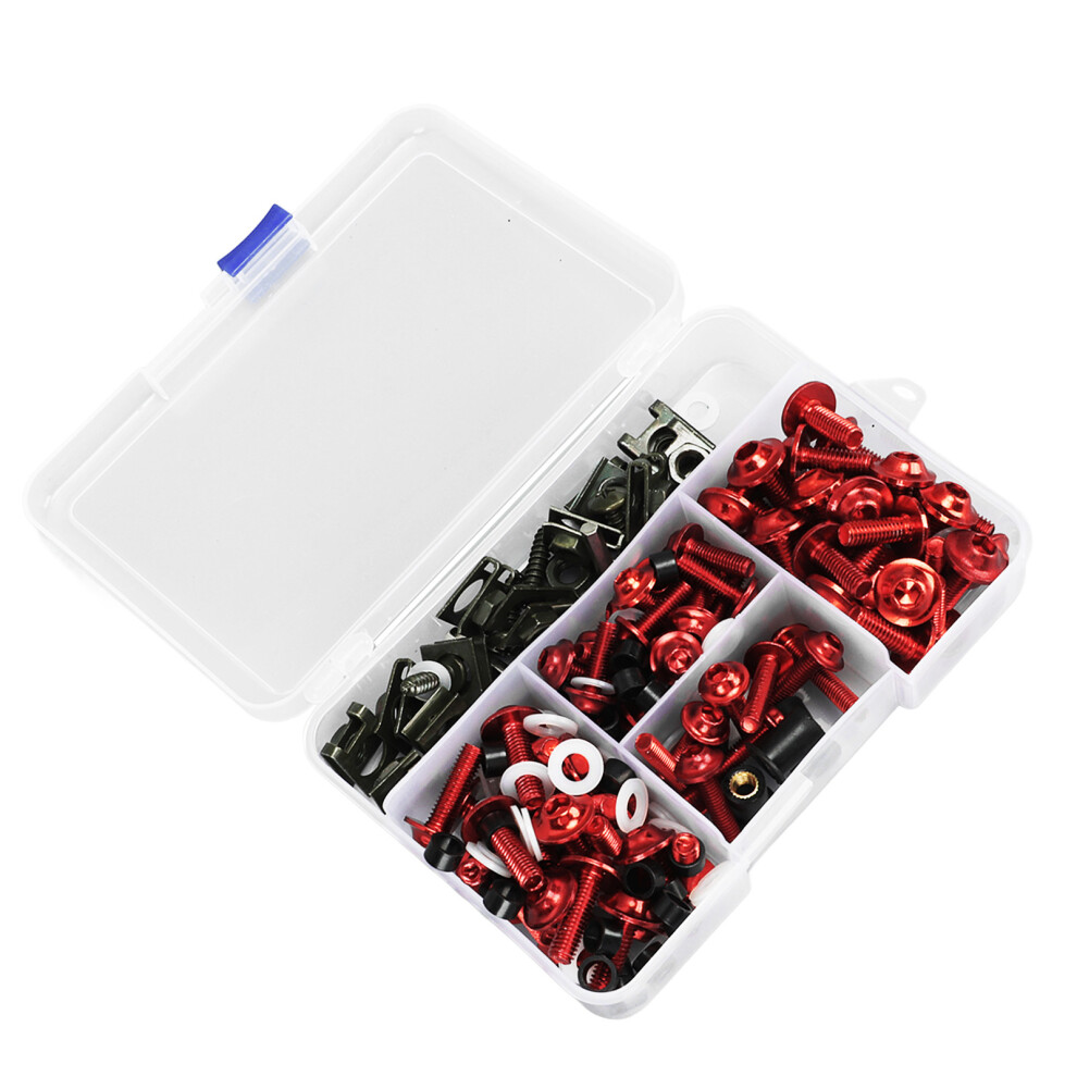 Complete 177Pcs Fairing Bolt Kit M5 M6 For Gsxr600 Gsxr750 Red 9321353698265