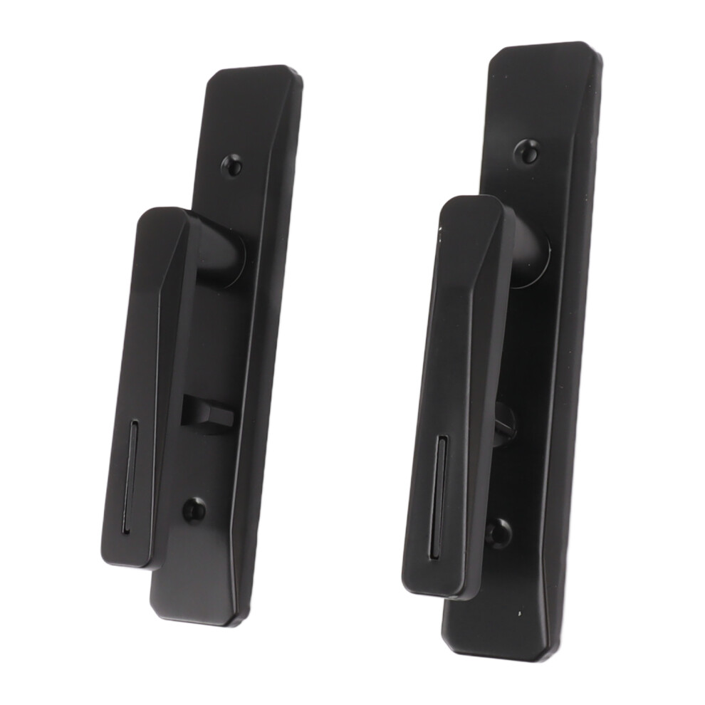 Rectangular Iron & Steel Privacy Door Handle Lock 18X3.5cm Black 7891353701842