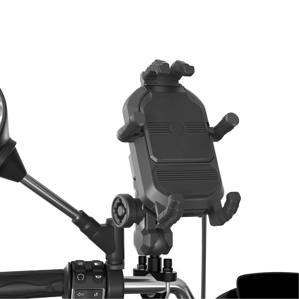 15W Wireless Motorcycle Phone Mount For Ninja 250-650 With Shock Absorption 6921353703049
