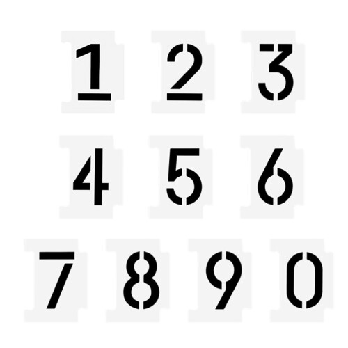 Number Stencils Holle Tekensjabloon Geometrisch Kind Wit 1