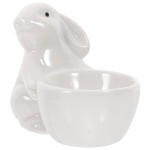 White Ceramic Konijn Eierhouder Desktop Eiopslag Standaard