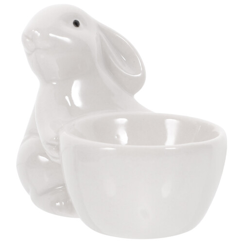 White Ceramic Konijn Eierhouder Desktop Eiopslag Standaard