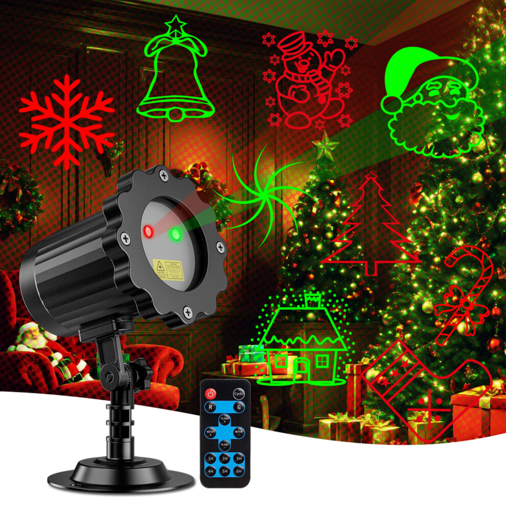 Christmas Projector Light 10 Patterns LED with Remote Red Green Star