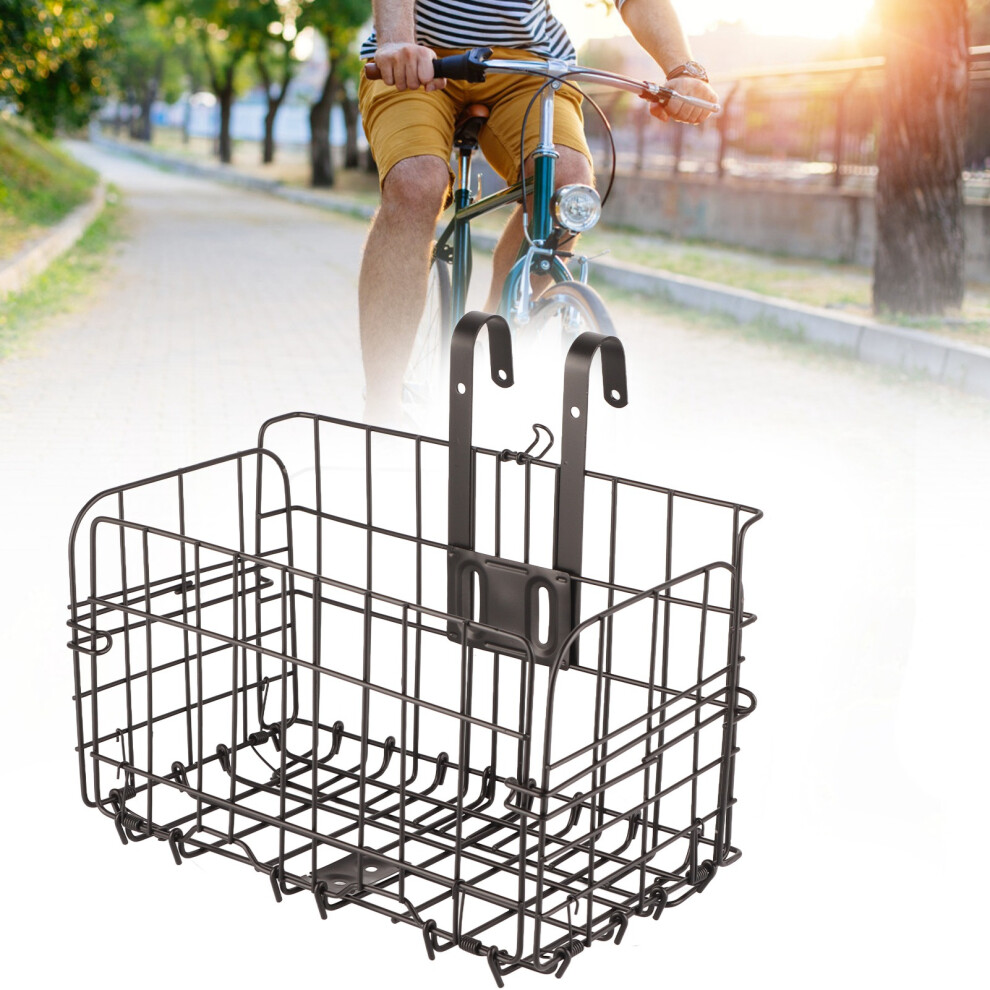 Folding Rear Bike Basket 35X26x5cm Metal Waterproof Black 4611353711138