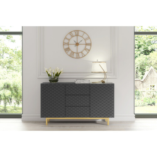 Creative Furniture Diamond Luxe 140cm Sideboard - Dark Grey Luxury Cabinet 1
