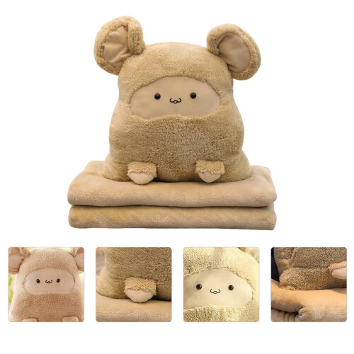 1pack Cute Cartoon Pillow For Office Use Multi-Purpose Brown 2