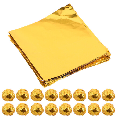 200 Pcs Aluminum Foil Candy Wrappers Square For Chocolate Packaging 2