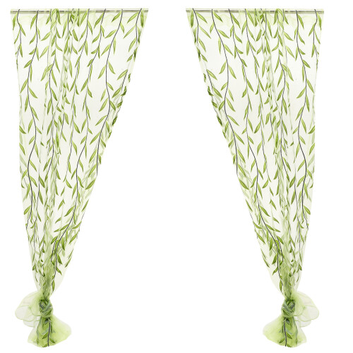 Leaf Vorhänge Transparent Mit Ösen Voile 2