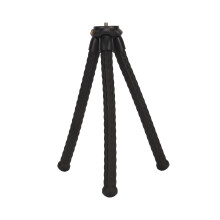 Flexible 180 Swivel Tripod Stand w/ Hidden Phone Holder & Cold Shoe