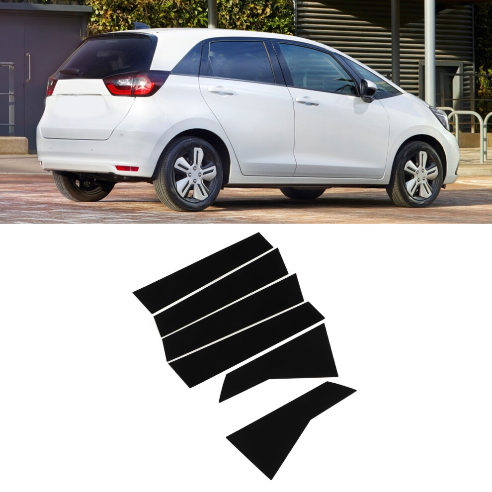 6Pcs Glossy Window Pillar Molding Cover For Jazz 2021 Replacement Black 4971353718880