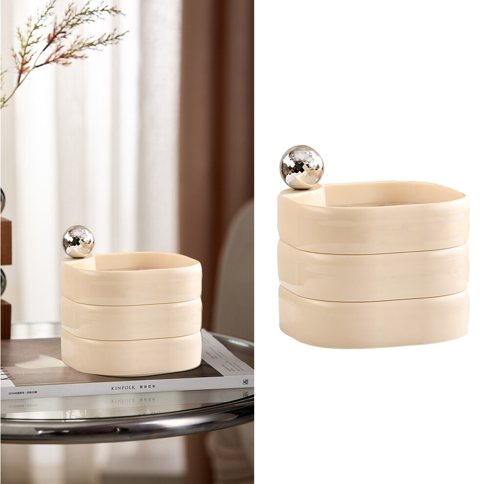 Rotatable Plastic Jewelry Box 12.7x13cm Multi-Layer Storage Case-image-OPC-PM26BXG-NEW