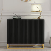 Ripple Black 100cm Sideboard- Modern Fluted Design