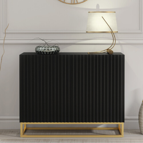 Creative Furniture Ripple Black 100cm Sideboard- Modern Fluted Design