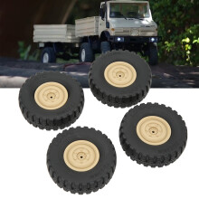 Unimog P06 Compatible RC Tires 4pcs Khaki - Durable Rubber Wheels Set