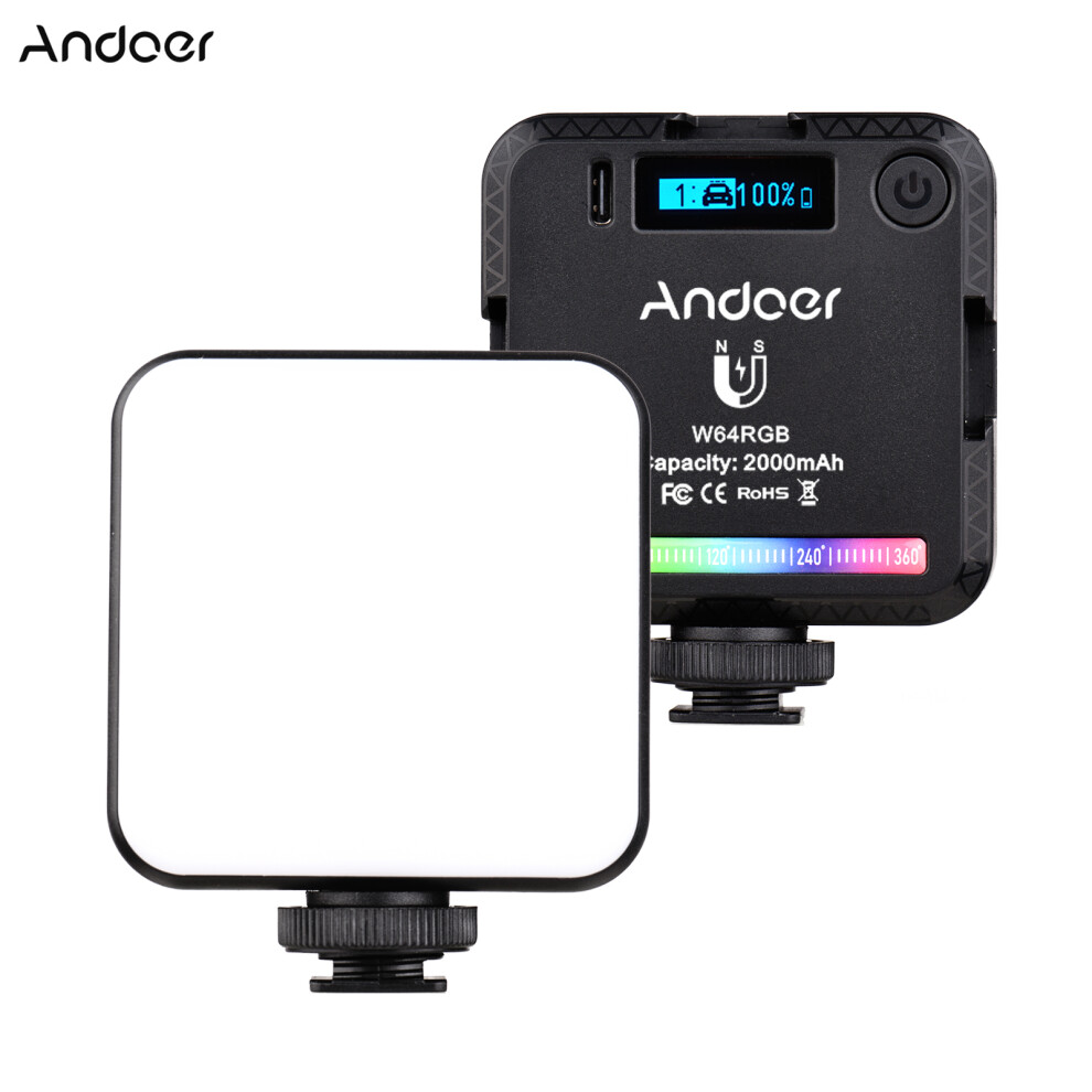 Andoer W64rgb Clip-On Rgb Video 6W 2500K-9000K Dimmable Light 8041353725327