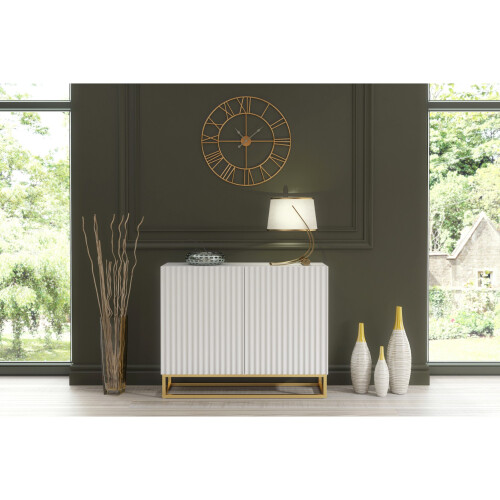 Creative Furniture Ripple White 100cm Sideboard - Modern Fluted Design 1