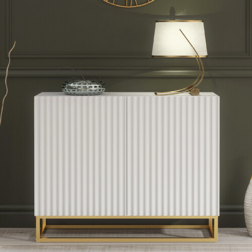 Creative Furniture Ripple White 100cm Sideboard - Modern Fluted Design