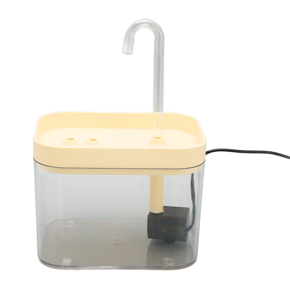 Automatic Cat Water Fountain 1.5L Quiet USB Transparent, Yellow Lid-image-OPC-PM26K7R-NEW