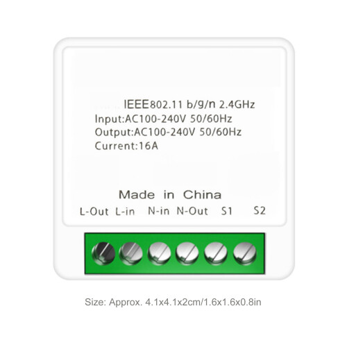 Smart Light Switch PCV 16A WLAN Weiß 4.1x4.1x2 cm 1