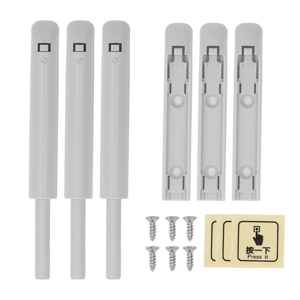 3Pcs Push Latch Oxidation Resistant Cabinet Door Latch Gray-image-OPC-PM26T5K-NEW