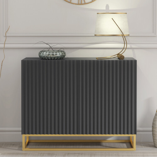 Creative Furniture Ripple Dark Grey 100cm Sideboard - Modern Fluted Design