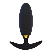 Vibrationsanaler Plug mit Fernbedienung, wasserdicht, USB aufladbar, 10 Geschwindigkeiten, Schwarz