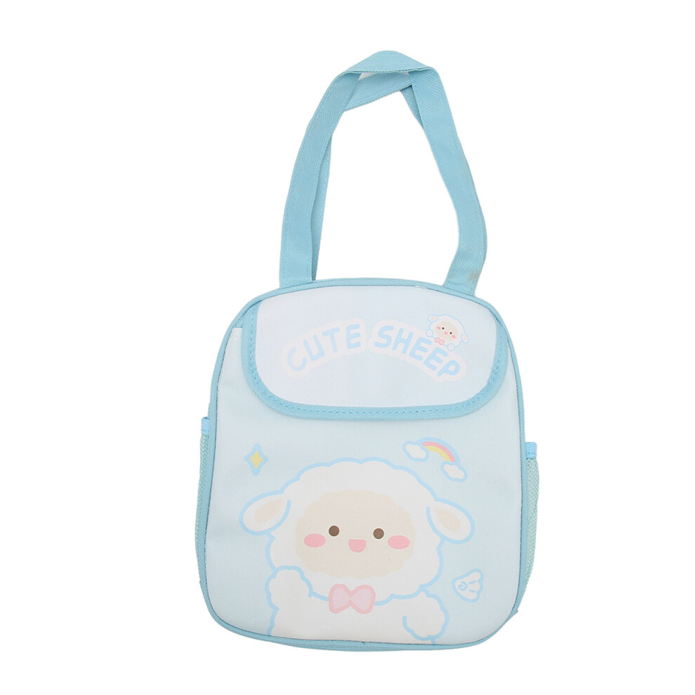 Insulated Lunch Bag For Girls, Blue Sheep, Large Capacity 23.3X13.5x18.5cm 8131353734488