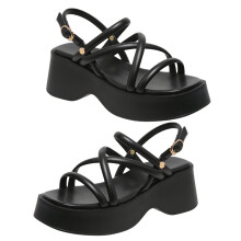1 Paar Wedge Heels Sandalen Sommer Offene Sandalen (Größe 38)